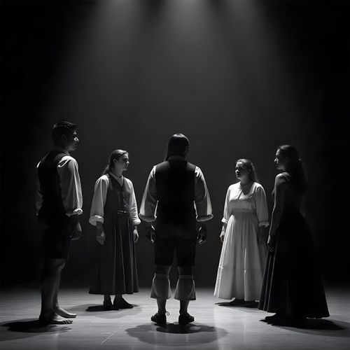 Students performing in theater